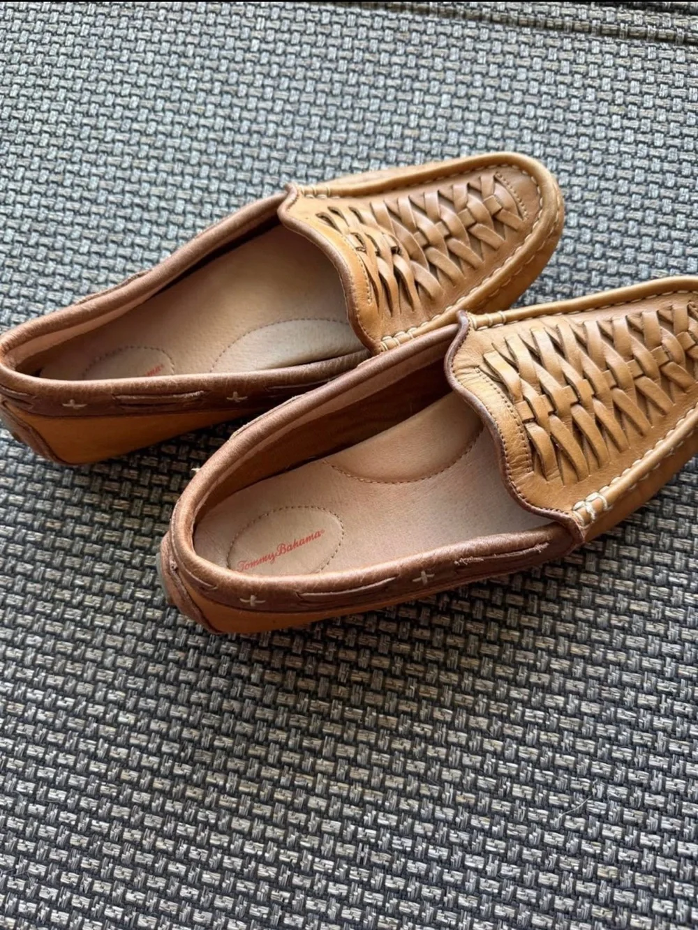 Tommy Bahama Woven Slip-On Loafers in Light Brown